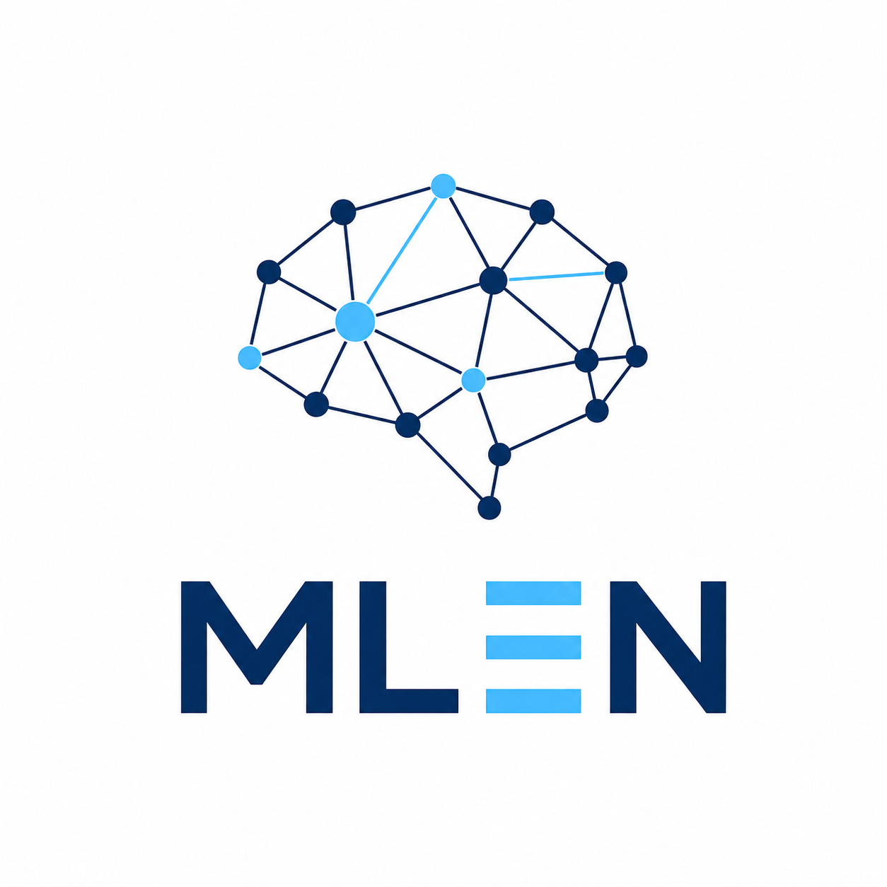 MLEN neural network brain logo